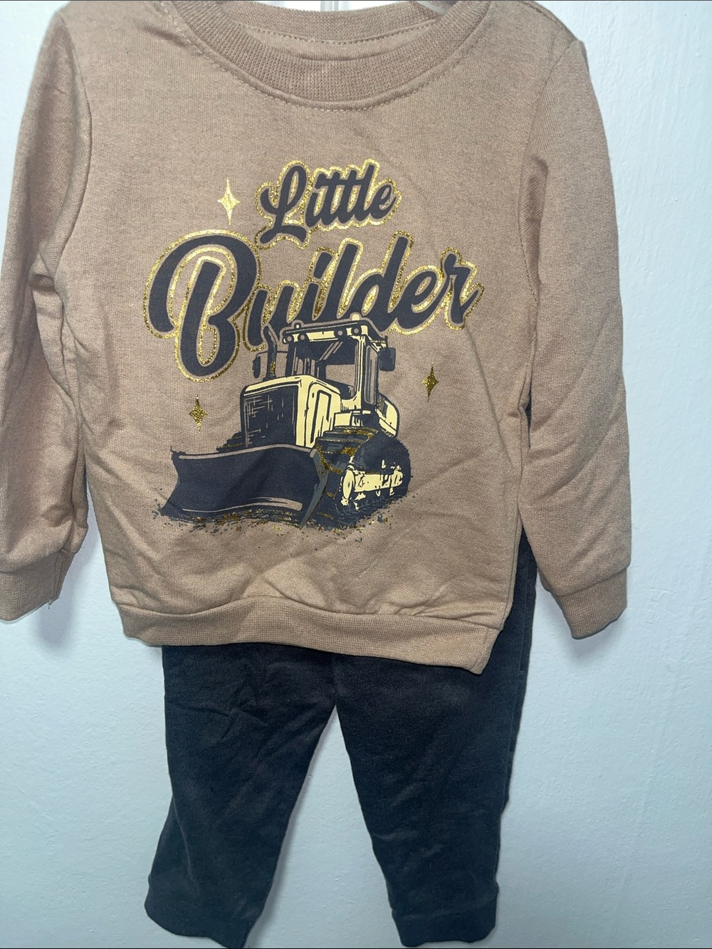 Kids' Little Builder Brown Pullover Sweatshirt